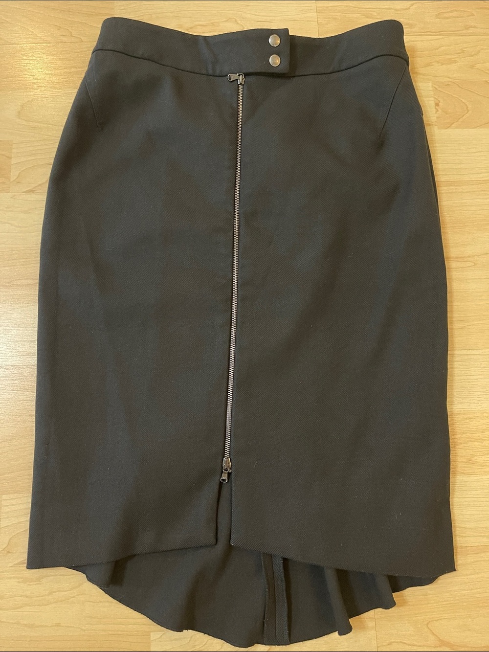 L'AGENCE Black High-Low Zip Pencil Skirt Fit as size XS